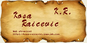 Kosa Raičević vizit kartica